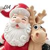 Festive Figurine for Shop Display Christmas Santa Claus Figurine, Resin Elk Statue, Cute Eve Gift Friends Holiday Desktop Decoration Home Tabletop