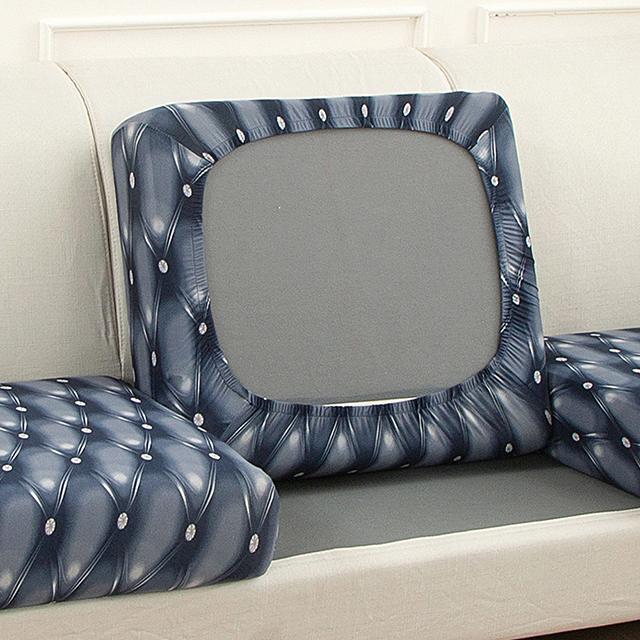 Printed Elastic Sofa Seat Cushion Cover For Living Room Furniture Protector L-shaped Armchair Stretch Seat Cushion Slipcover
