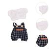 Labubu Plush Doll Jumpsuit Photo Props Birthday Gifts Girl Doll Pants for 17cm Doll T Shirt Pants Hat
