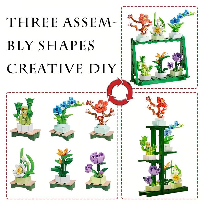 High-Quality [645Pcs] High-Quality 6 High-Quality Styles Compact size High-Quality Potted High-Quality Plant High-Quality Building High-Quality