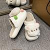 Cute bear cartoon cotton slippers women wear winter thick bottom warm indoor home removable wool cotton slippers