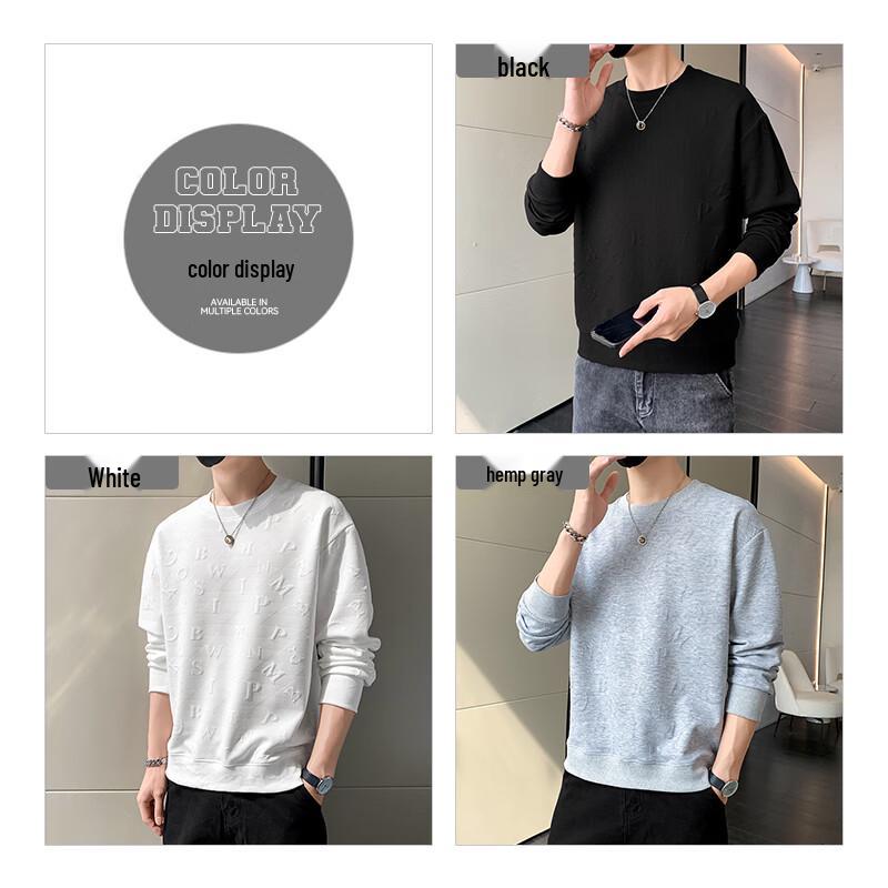 ROMON Men's Warm Loose Crew Neck Sweatshirt