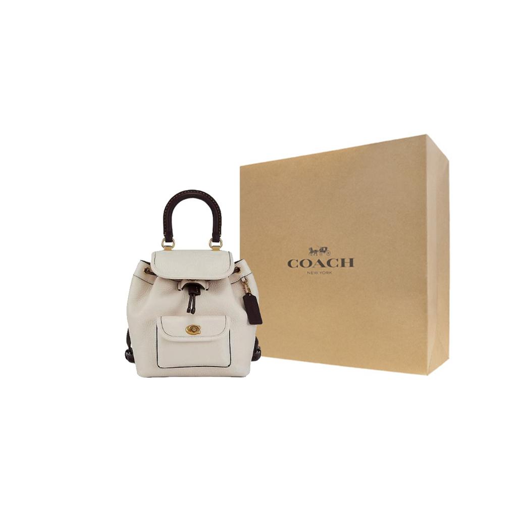 New COACH Riya Cow Leather Backpack Medium Size Women's White CH588-B4CAH