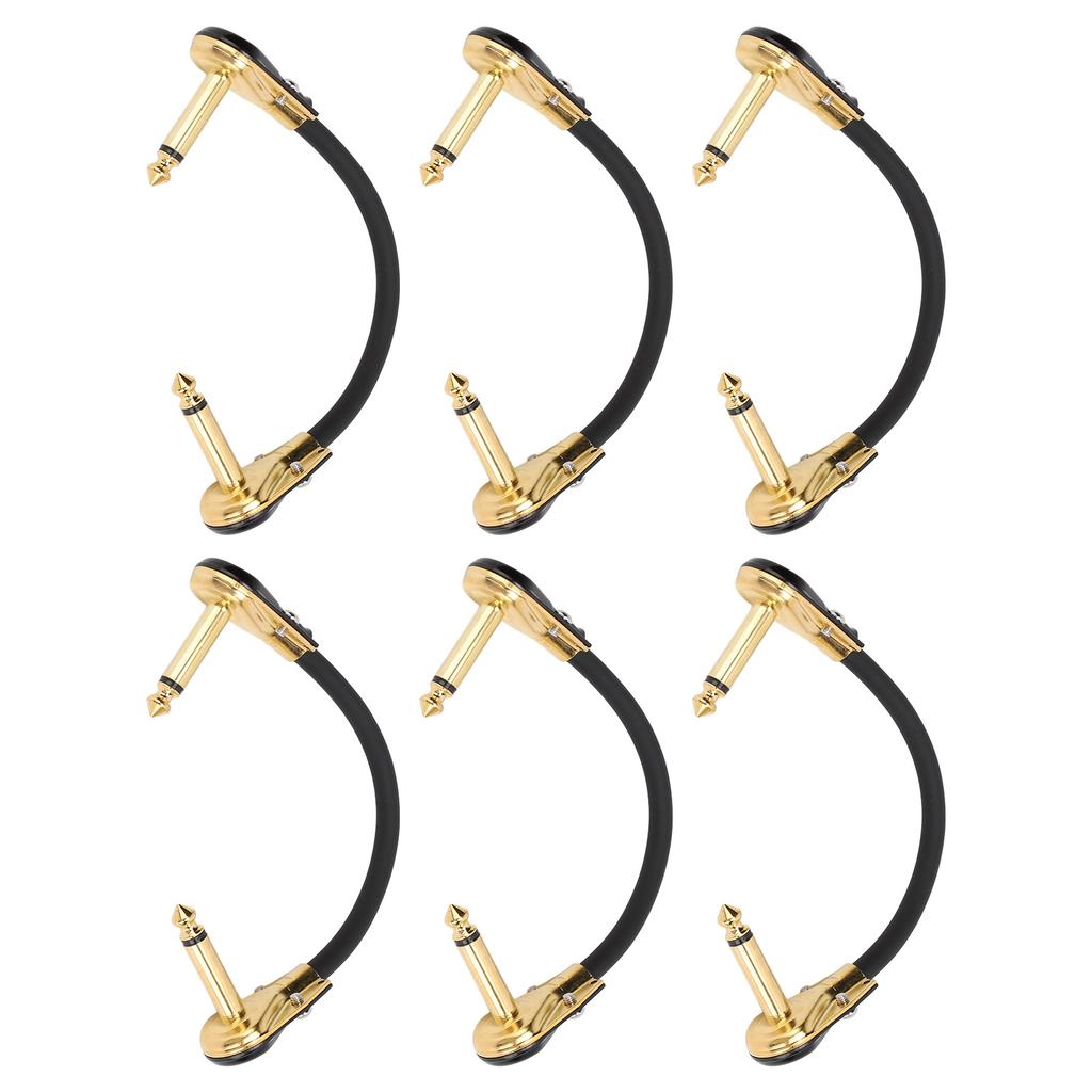6 Pcs Guitar Effect Pedal Cable 15cm 6 Inch 14 Inch Right Angle Guitar Patch Cable for Microphone