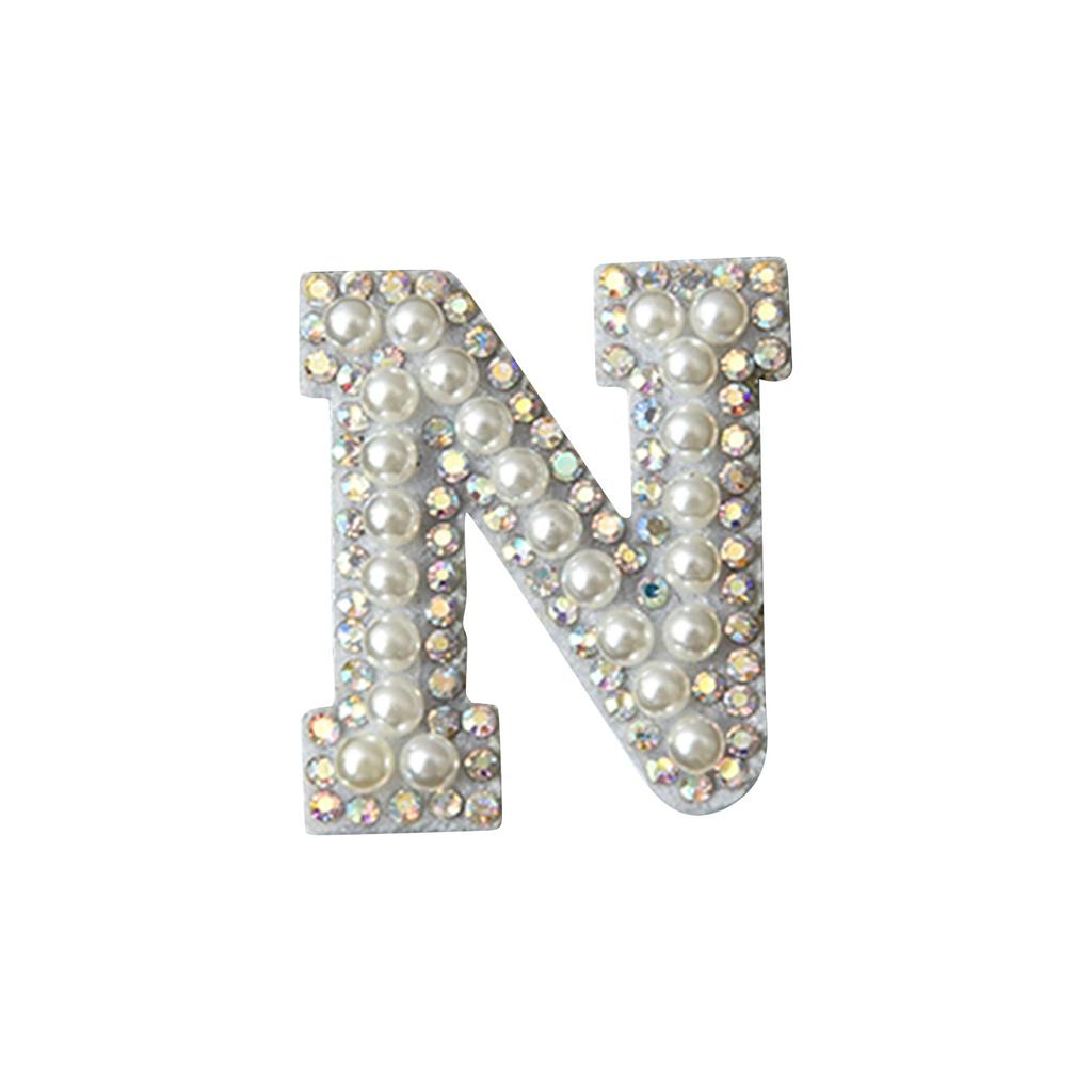 Diy Pearl Rhinestone English Letter Patch Hair Accessories