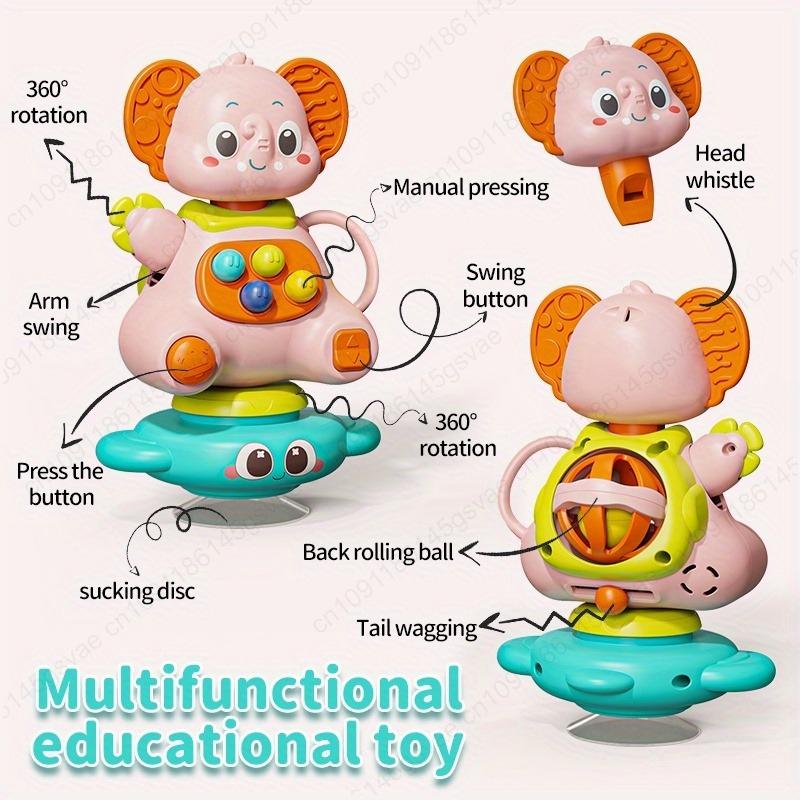 Elephant Handheld Ball Bell - Vibrating Grabbing Toy with Music Notes, Design for Easy Grip, Ideal Early Development Toy