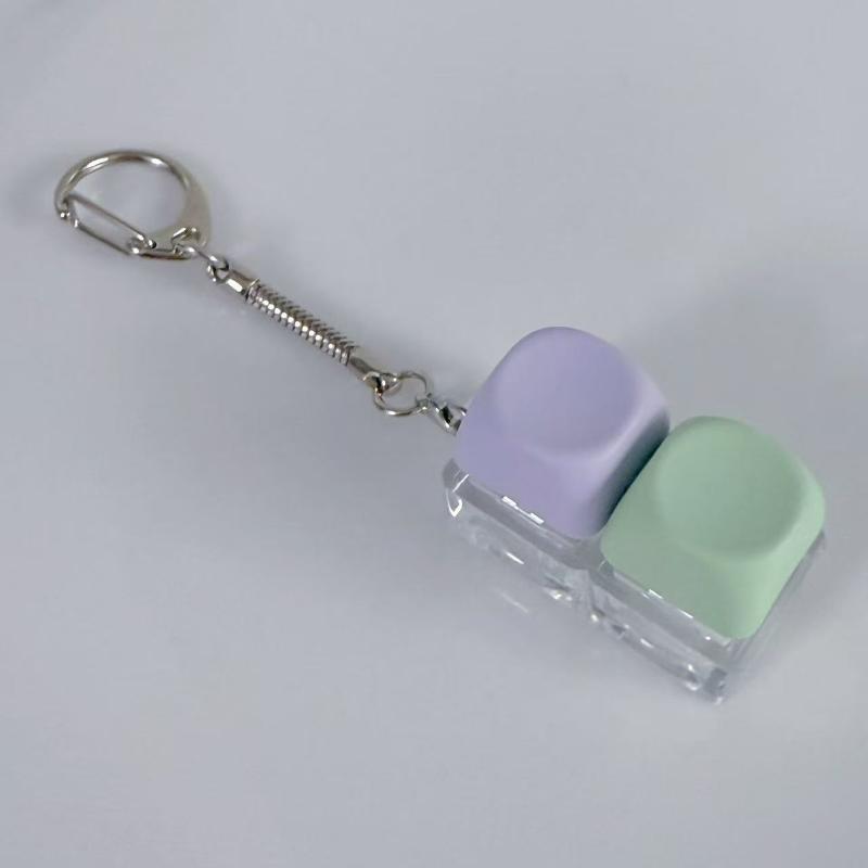 LED Mechanical Keyboard Button Clicker Keychain Click Switch Portable Office Stress Toy