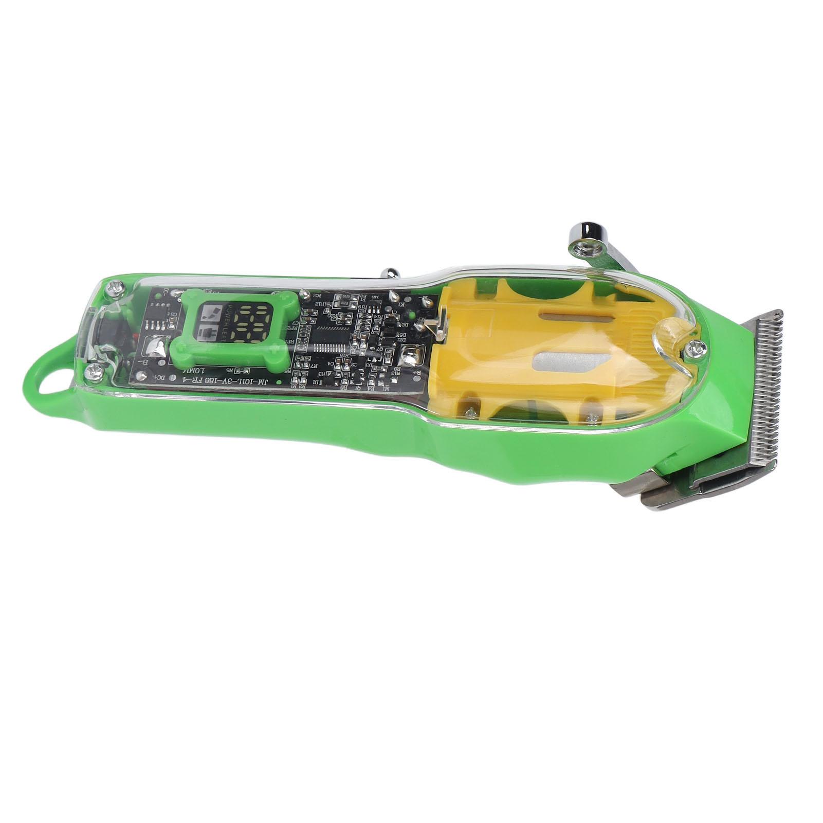 

Электрическая машинка для стрижки волос 8 направляющих гребней USB перезаряжаемый профессиональный триммер для волос прозрачный зеленый