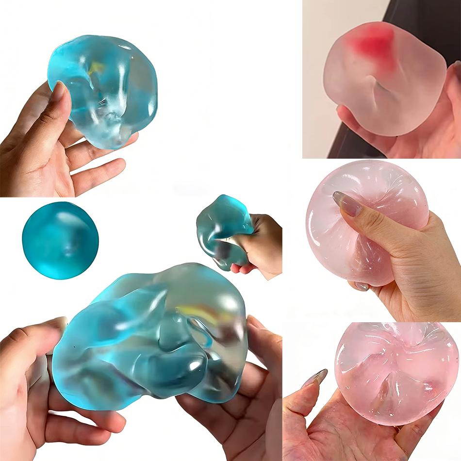 Blue Maltose Squishy Toys Anti Stress Sensory Fidgets Toy Soft Simulated Transparent Maltose Slow-Rebound Decompression Toy