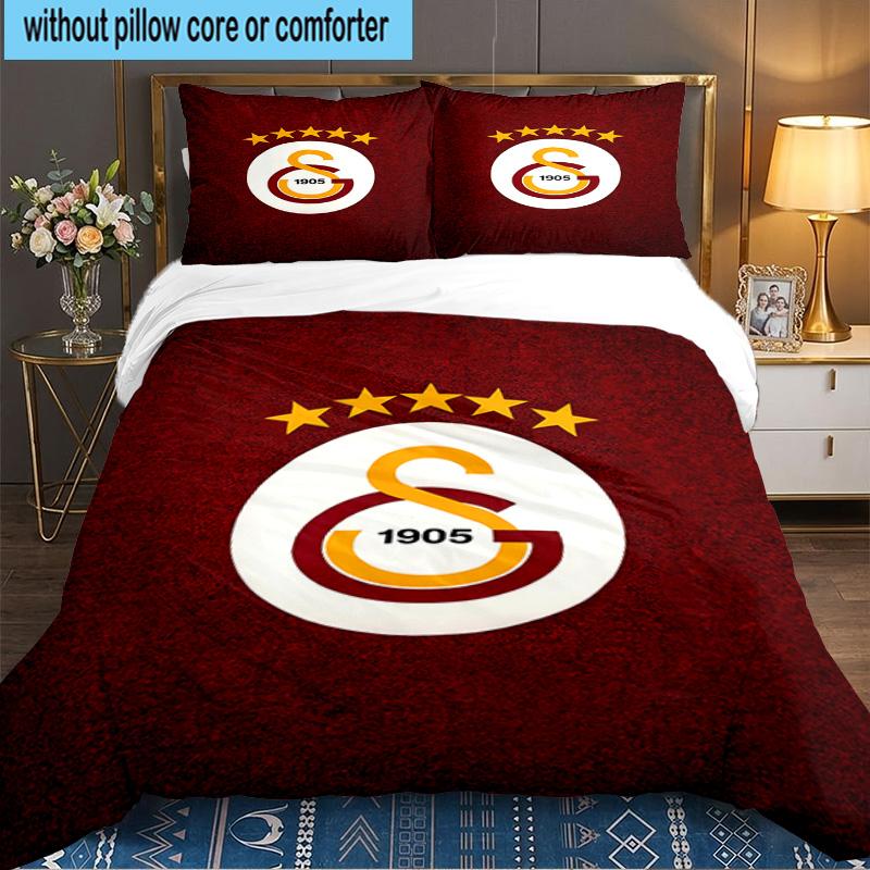 Emblema del Galatasaray Football Club Set Biancheria da Letto 3 Pezzi, Ideale per 1 Copripiumino e 2 Federe Perfetto come Regalo per Fan, Ideale per Camera da Letto, Dormitorio