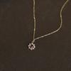 925 Sterling Silver Electroplated 14K Gold Red Zircon Sun Pendant Necklace for Women Wedding Party Jewelry