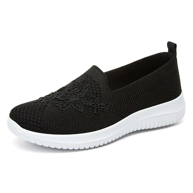 Nisex shoes autumn cloth shoes embroidered shoes shallow mouth one pedal breathable and comfortable