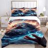 3pcs Thunderous Lightning Zeus Bedding Set, Includes One Quilt Cover and Two Pillowcases (No Core), Anime Cartoon Design for Home Decor