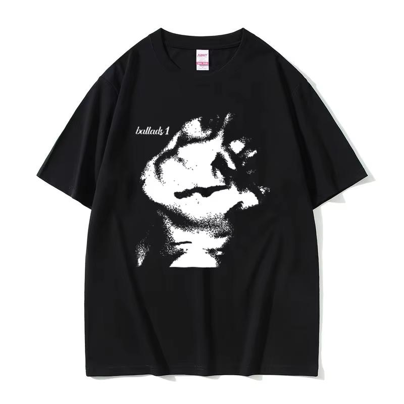 

man clothing 100%Cotton Tshirt Singer Joji Ballads Album American leisure Streetwear Hipster Fashionable Women Oversized shir S разноцветный