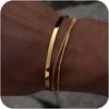 Waterproof Bracelet Set for Men-Stainless Steel Silver/14k Gold Plated Stack Snake Cuban Link Chain Cuff Bracelet Jewelry Gift