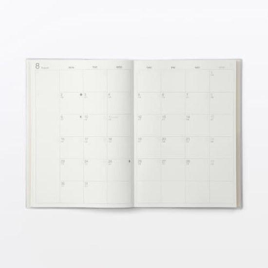 Muji Vertical Schedule Book Monthly Weekly Starting December 2026 Monday Start A5 White