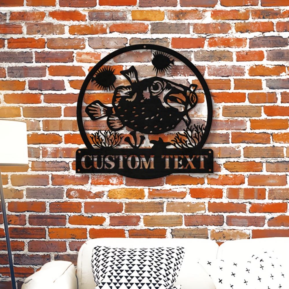 Retro Blackfish Metal Wall Art Plaque Personalized Fishing Gift Home Decor