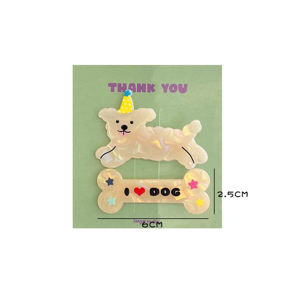 2Pcs/set Cartoon Animals Hair Clip Dog Duckbill Clip Fashion Hairpin  Girls