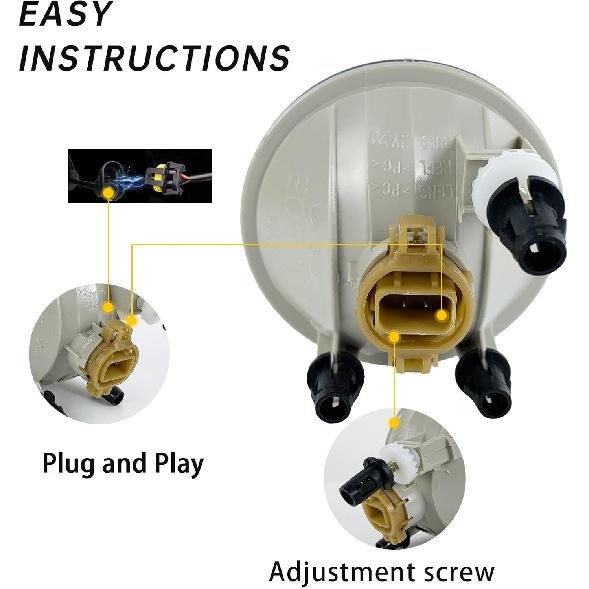 2Pcs Fog Lights Compatible With 2007-2014 Chevy Suburban/Tahoe/Avalanche/Camaro/Yukon/Yukon XL, 2015-2016 Colorado, 2015-2017 Silverado/GMC