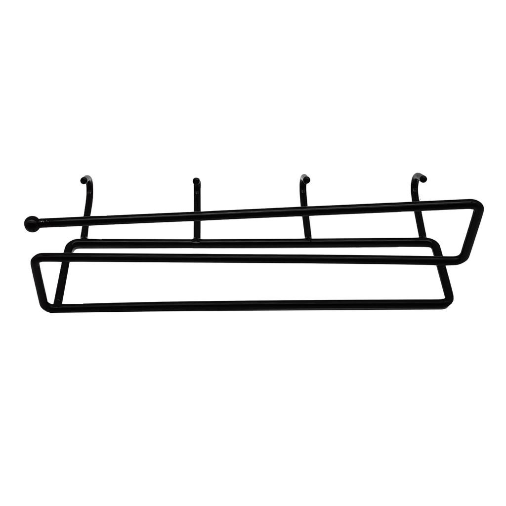 Iron Wallmounted Organizer With Removable Hooks For Kitchen Bathroom Storage And Towel Hanging