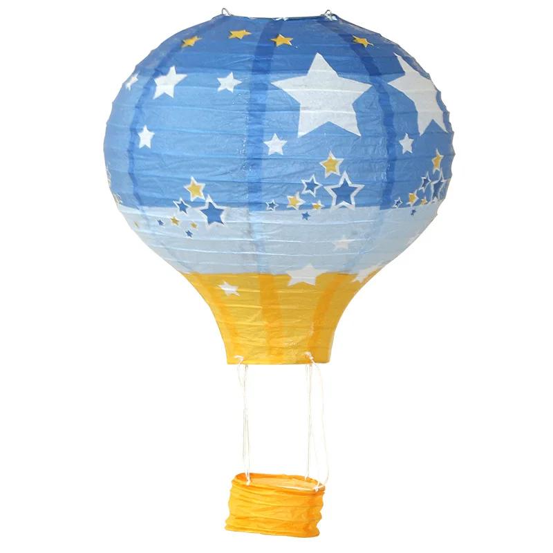 12" 30cm Rainbow Hot Air Balloon Paper Lanterns Ball Lampion Hanging White Wedding Decoration Lampshade Christmas Party Decor