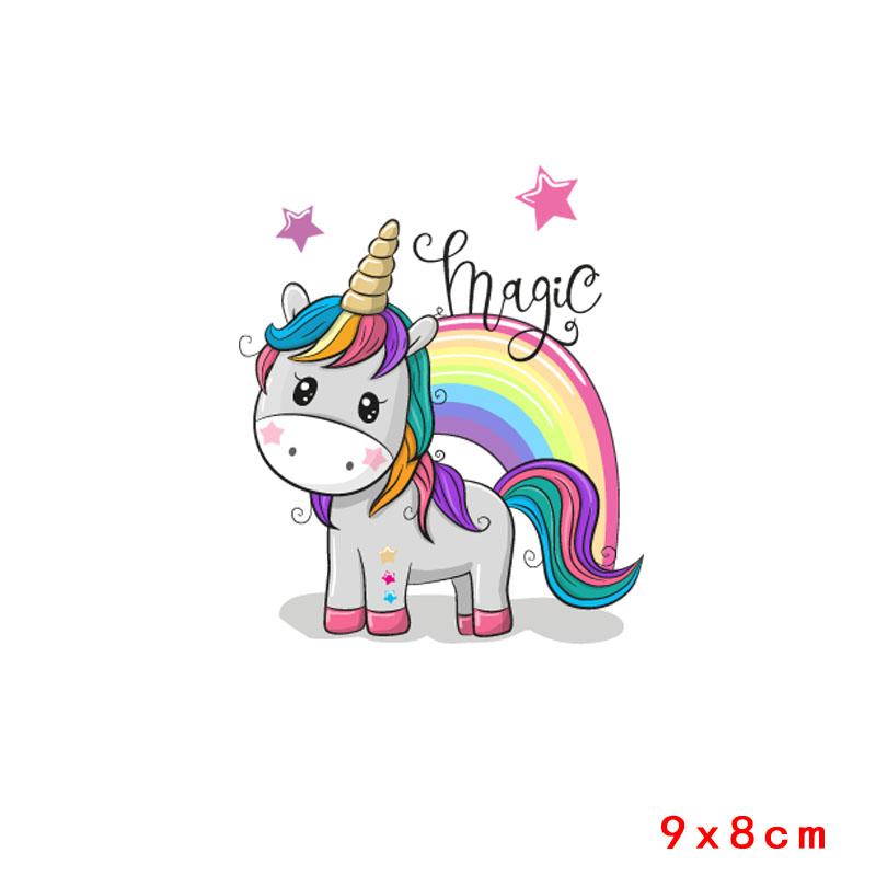 Cartoon Cat/Unicorn Patch Iron On Transfer For Clothing Cute Animal Thermal Transfer For Clothes Thermo Sticker On Clothes Decor