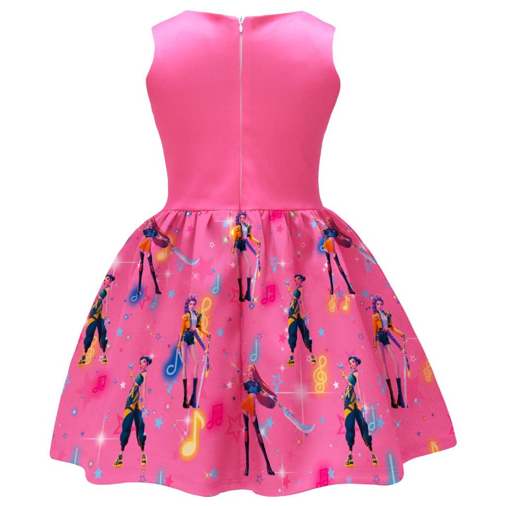 Em estoque: Vestido Formal com Saia e Laço Digital Print The Witcher Girls 94209