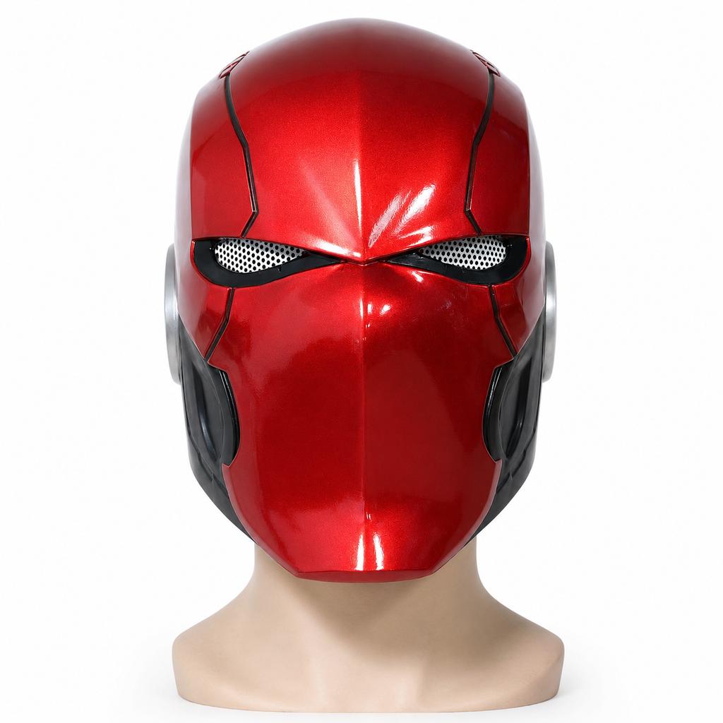 Máscara de Capucha Roja Portátil Arkham-Knight Gothan Halloween Cosplay Resina Mate Cos Máscara de Demonio de Fuego Accesorio