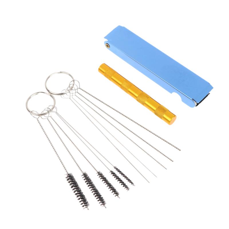 Carburetor Jet Cleaning Tool Set Professional Grade Metal Needles Nylon Brushes Reamer for Auto Repair Shops