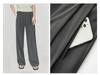 2026 Spring/Summer Women's Gray High-Waisted Wide-Leg Pants - Casual, High-End, Long, Straight-Leg Style
