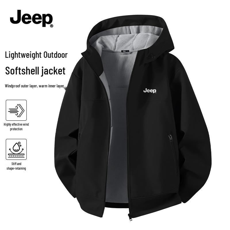 JEEP Men s Hooded Softshell Outdoor Jacket L