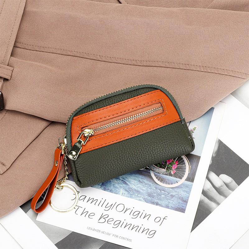 First-layer Cowhide Mini Coin Purse Women Small Exquisite Zipper Loose Large Capacity Key