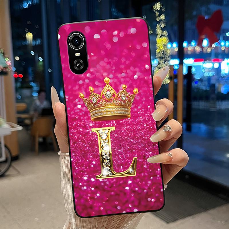 Superior Fashion Couple Soft Silicone Black Phone Case For ZTE Blade A31 Case Shockproof Crown Letter Pattern Shell