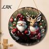 Festive Door Hanging Plaques Wooden Christmas Pendant, Snowman/Santa Claus/Gnome Ornament with Handmade Holiday Gifts Hemp Rope for Indoor Outdoor