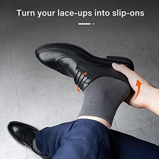 INMAKER Leather Shoes Laces No-tie Shoelaces Stretch Suitable Various Types Shoes.