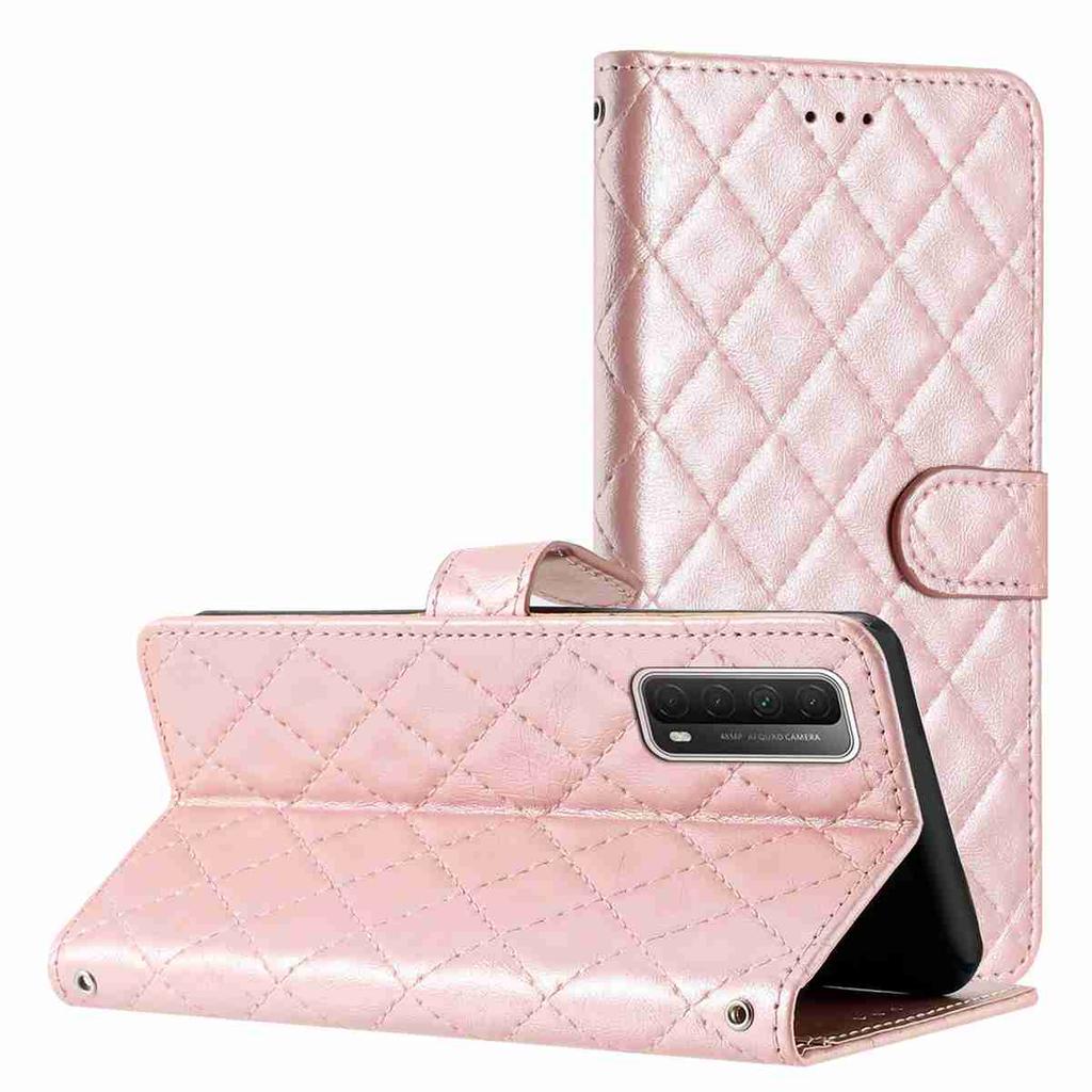 Quilted Pattern Faux Leather Wallet Case for Huawei Honor Series.Honor10 Lite Honor200 Honor300 P20Lite... 360° Protection with Card Slots & Stand