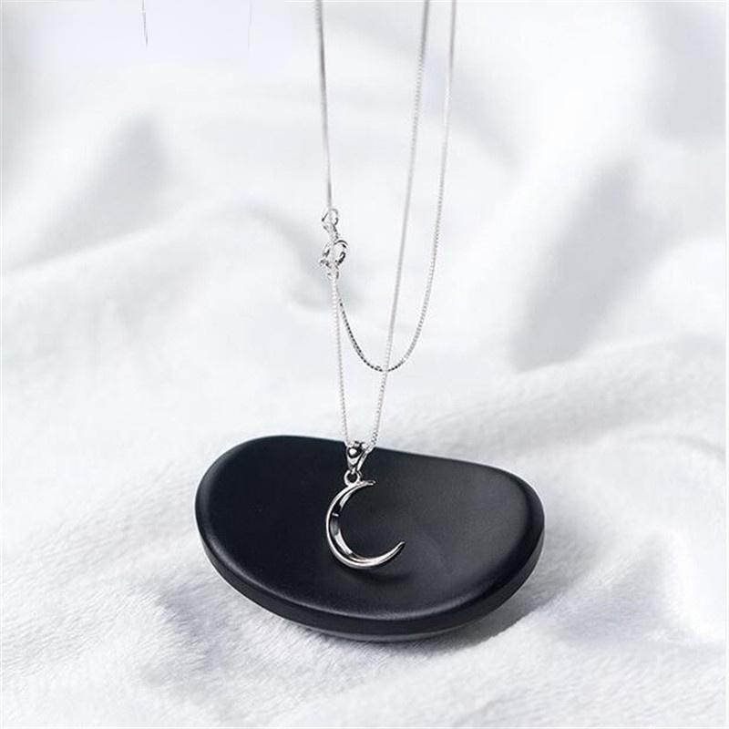 

Uini-Tail горячий новый корейский сладкий луна короткое ожерелье темперамент Crescent Bay ключичная цепочка женская GN441