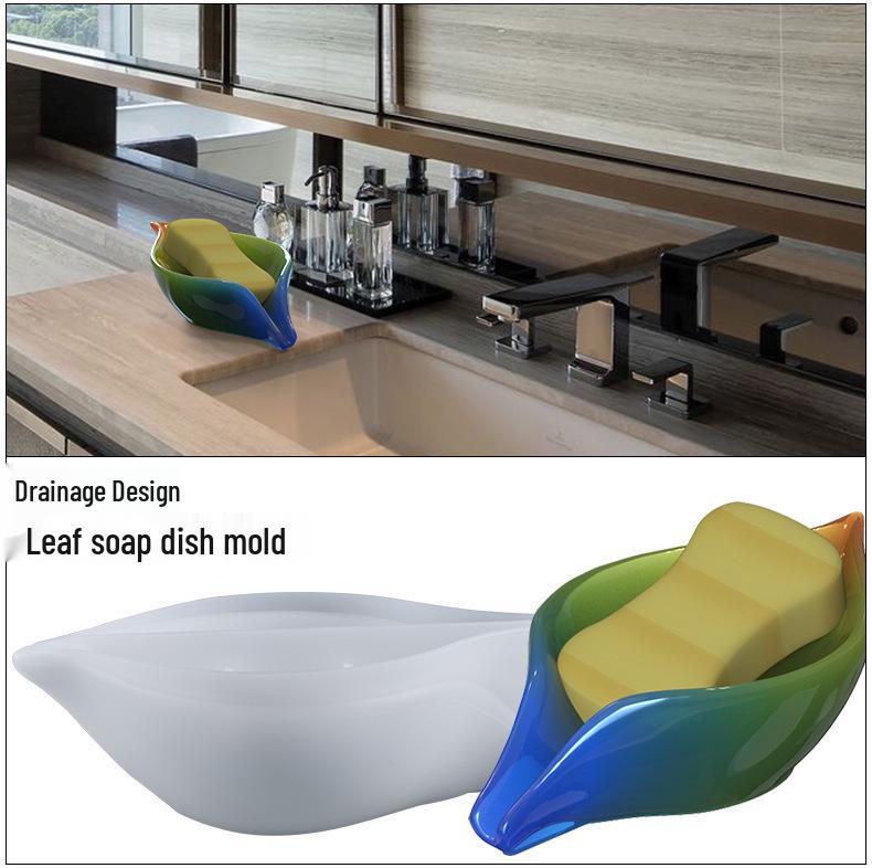 Poppy DIY Epoxy Soap Draining Box Mold - Silicone Leaf Design