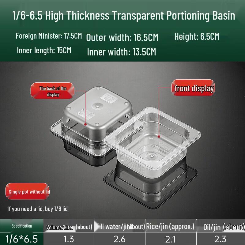 Commercial Acrylic Food Display Container, Deep Dish