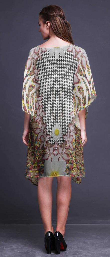 Phagun Short Caftan Midi Dress Beach Swimwear Cover up Womens Kaftan