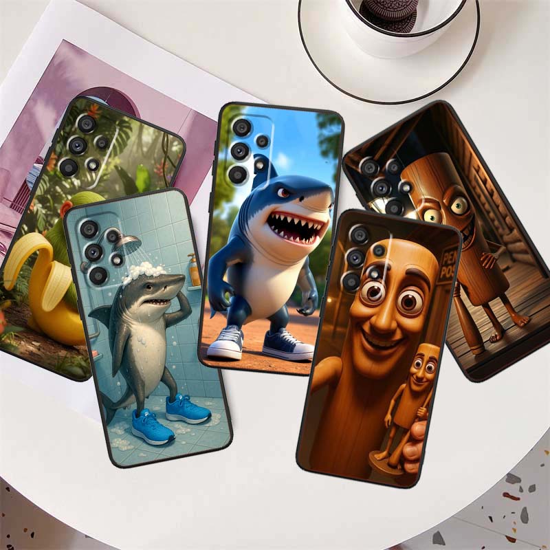 Tung Tung Sahur Anime Art For Samsung A41 A35 A34 A33 A32 A25 A24 A23 A21s A06 A05 A04 A03 Note 10 20 Ultra 5G Black Case