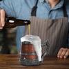 Tavern Mug Double Wall Medieval Cup 550ml Simulated Wooden Barrel Stainless Steel Mug Handmade Bucket Shaped Drinkware Beer