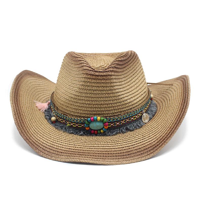 Cowboy Hat Female American Western Cowboy Beach Tide Summer Hat Female Panama Straw Hat Top Hat Male