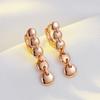 Modische Glänzende Hängeohrringe für Damen Roségold Farbe Einfacher Langer Anhänger Glied Hochwertiger Täglicher Feinschmuck
