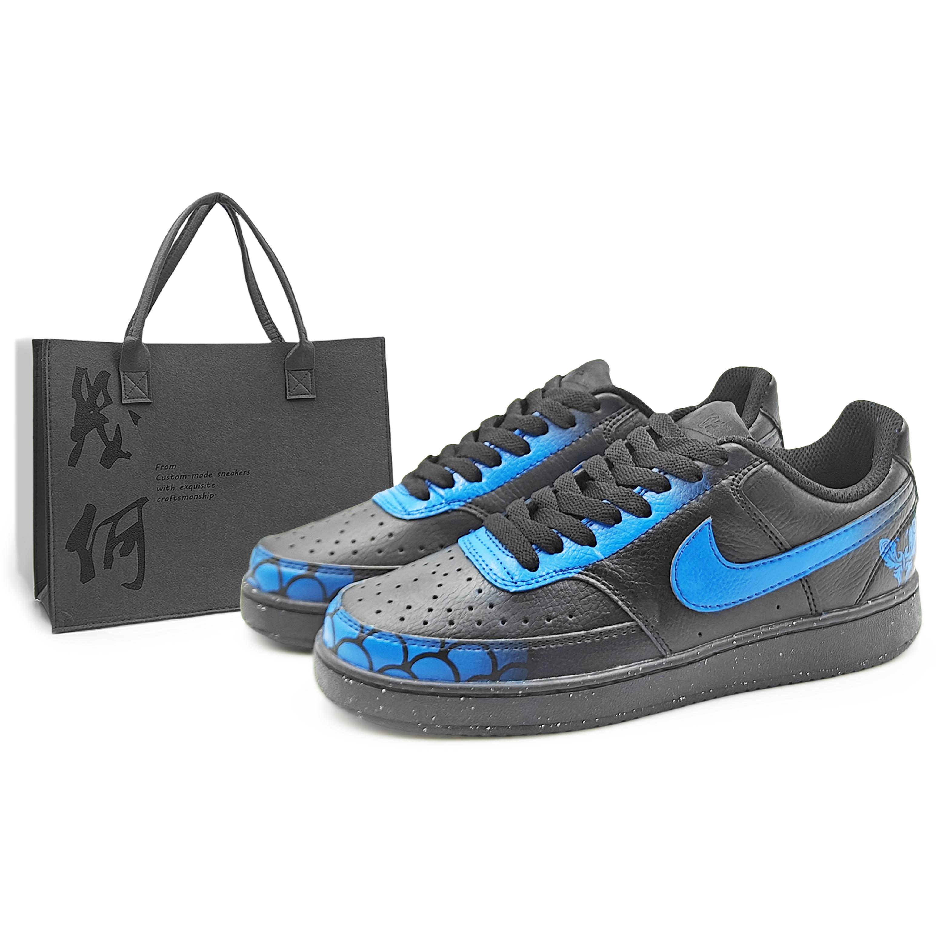 

Nike Court Vision Low NN Abrasion Resistant Low top Skateboard Shoes Unisex Black Blue DH2987-002(Team1284- S) 40.5
