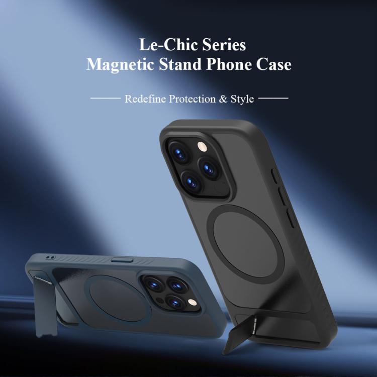 LeReach Le‑Chic Series Magnetic Phone Case Built‑In Hidden Integrated Kickstand Protective Shell For iPhone Anti‑Drop Cover