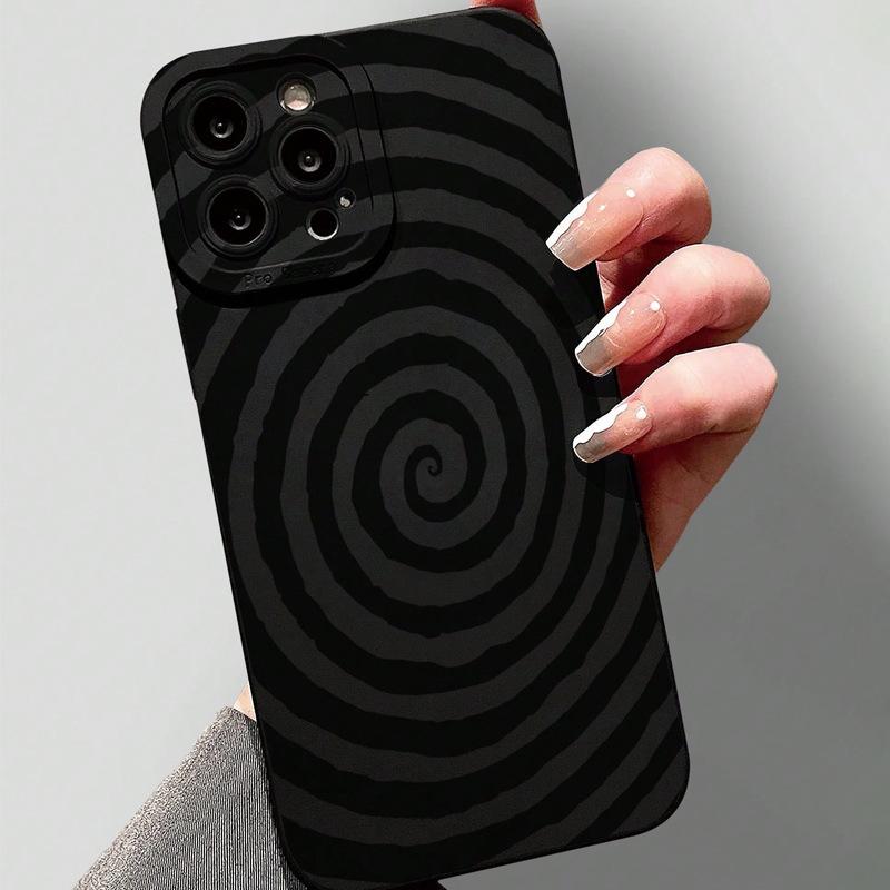 Creative Spiral Pattern Graphic Phone Case For iPhone 16 15 14 13 12 11 X XR XS SE2 SE 8 7 Plus Pro Max Mini Silicone Back Cover