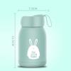 Double Layer Insulated Mug 330ml Good Sealing Small Portable Cute Rabbits Insulated Mug for Travelling Outdoor SportsGreen