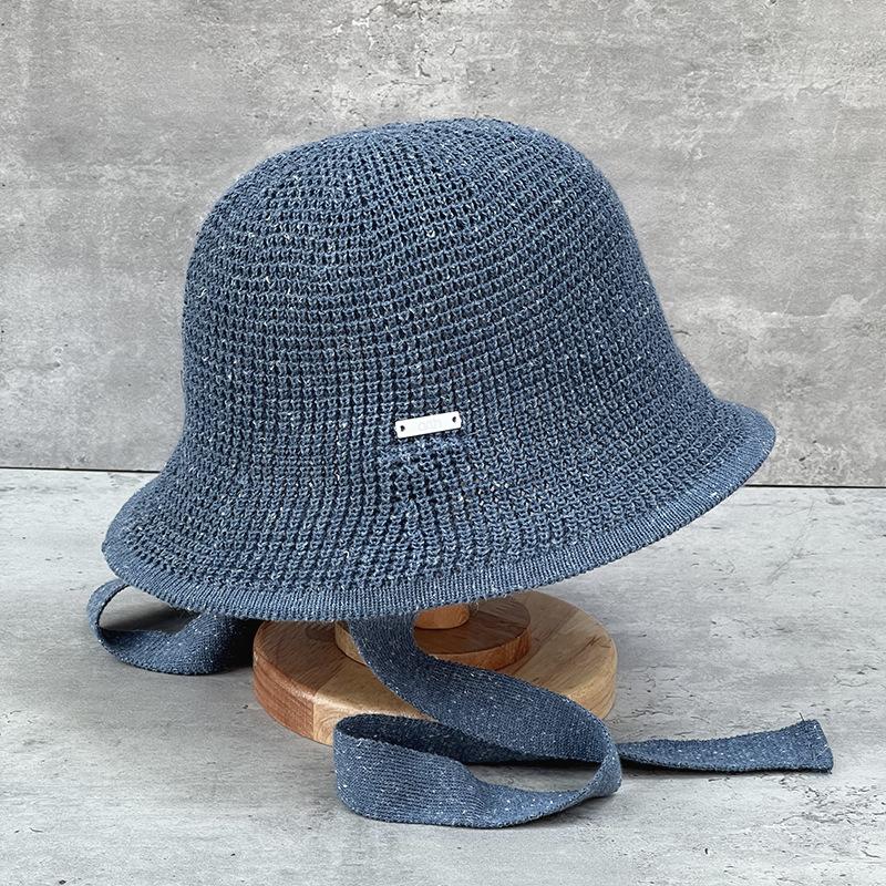 Sunscreen Visor Children Spring And Summer Thin Foreign Gas Foldable Bucket Hat Mesh Breathable Strap Basin Hat
