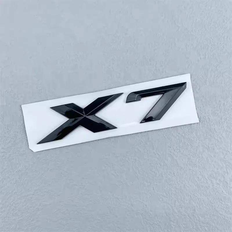 3D ABS Black Chrome Letters For Cars Rear Trunk Badge X7 Emblem Logo Car Sticker For BMW X7 G07 X7 BMW lettering Accessories al2